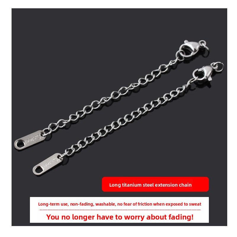 Original Design Round Extension Chain In Golden Titanium Steel With PVD Coated Finish, 1 Piece Jewelry Accessory