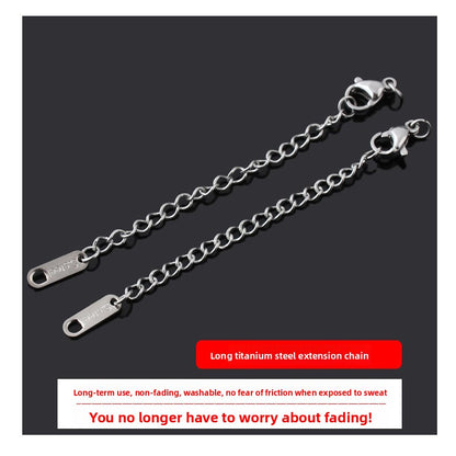 Original Design Round Extension Chain In Golden Titanium Steel With PVD Coated Finish, 1 Piece Jewelry Accessory