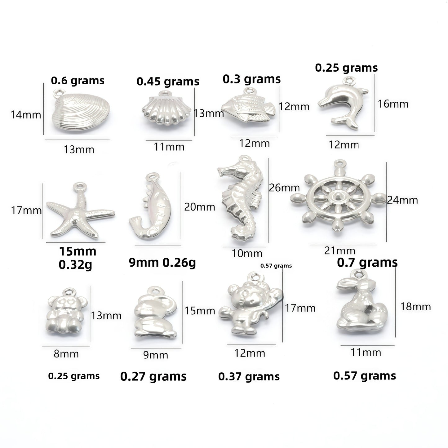 Cute Animal Pendant For Love Charms Made Of Durable 304 Stainless Steel