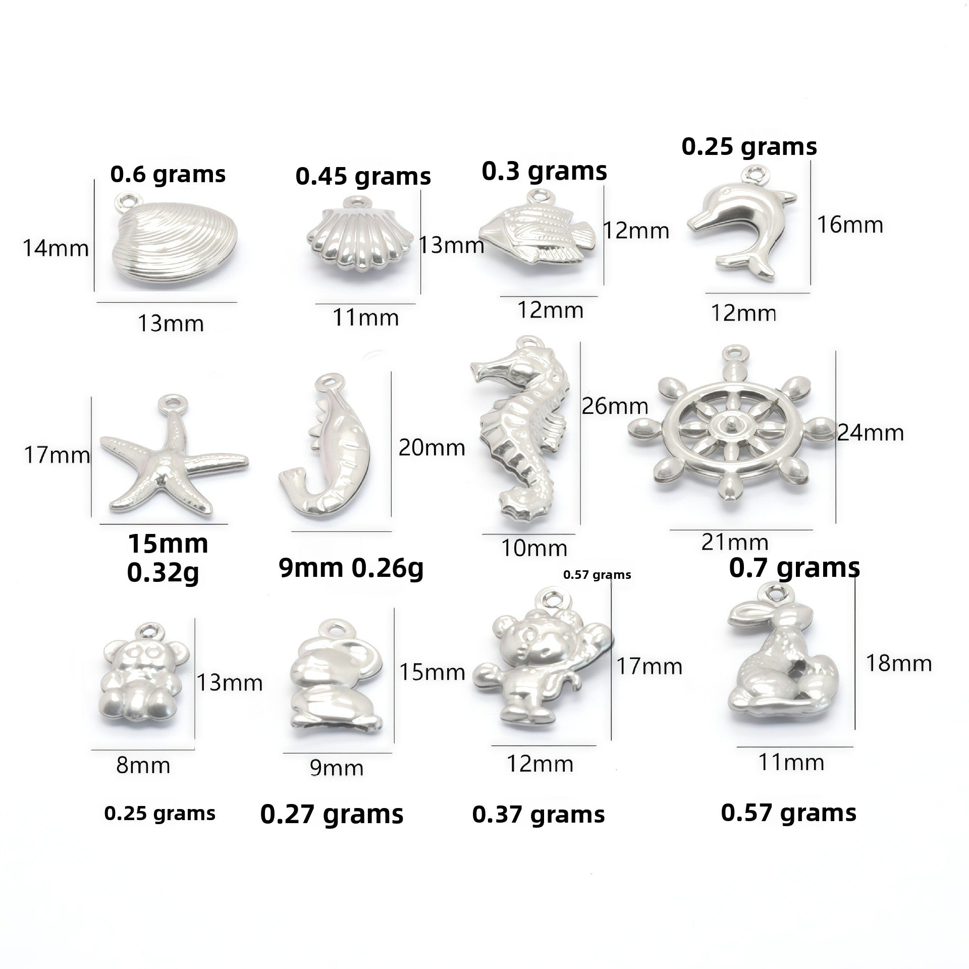 Cute Animal Pendant For Love Charms Made Of Durable 304 Stainless Steel