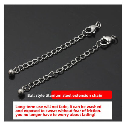 Original Design Round Extension Chain In Golden Titanium Steel With PVD Coated Finish, 1 Piece Jewelry Accessory