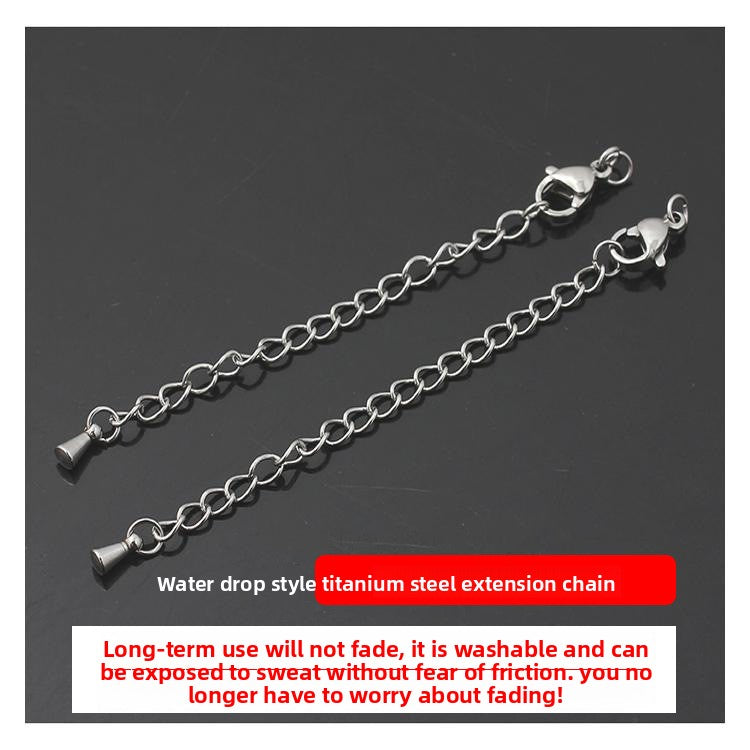 Original Design Round Extension Chain In Golden Titanium Steel With PVD Coated Finish, 1 Piece Jewelry Accessory