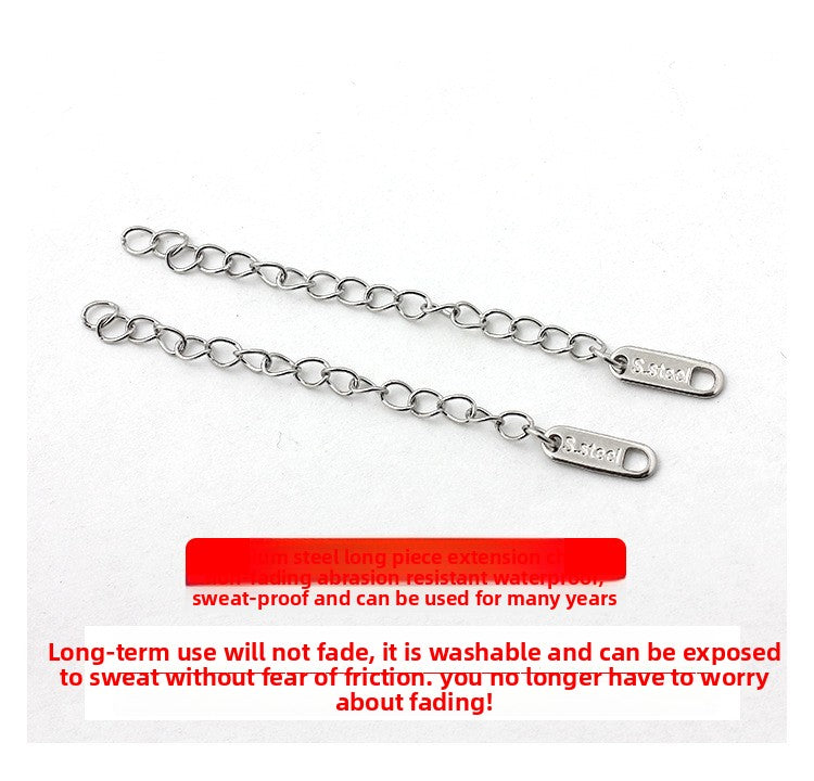 Original Design Round Extension Chain In Golden Titanium Steel With PVD Coated Finish, 1 Piece Jewelry Accessory
