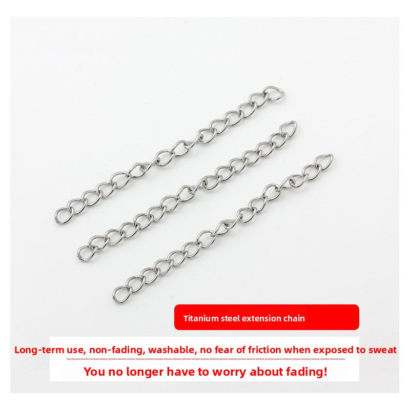 Original Design Round Extension Chain In Golden Titanium Steel With PVD Coated Finish, 1 Piece Jewelry Accessory