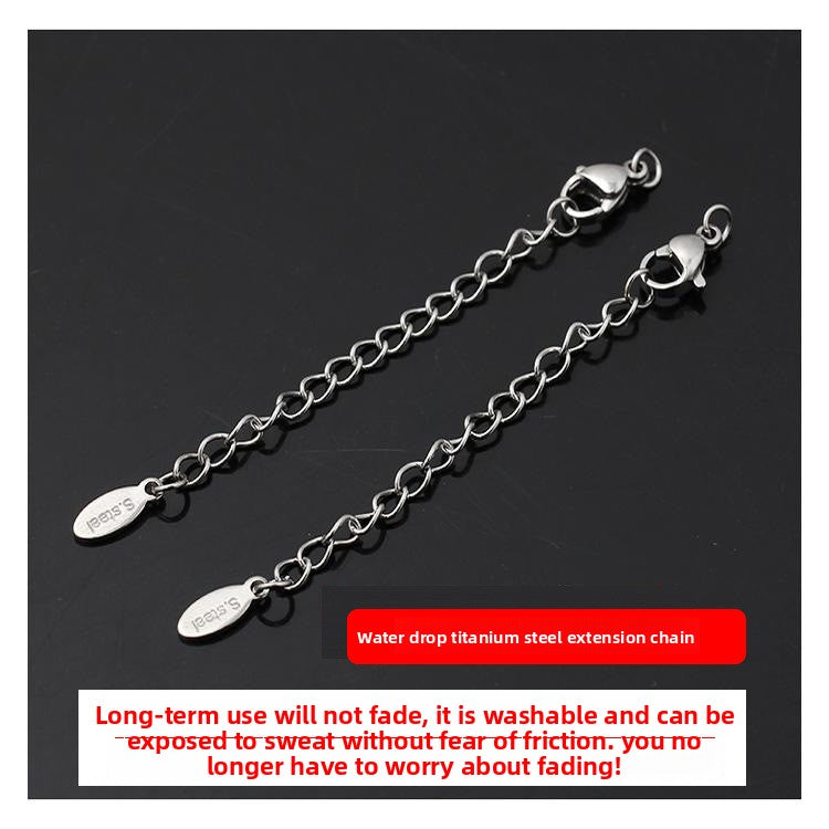 Original Design Round Extension Chain In Golden Titanium Steel With PVD Coated Finish, 1 Piece Jewelry Accessory