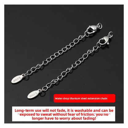 Original Design Round Extension Chain In Golden Titanium Steel With PVD Coated Finish, 1 Piece Jewelry Accessory