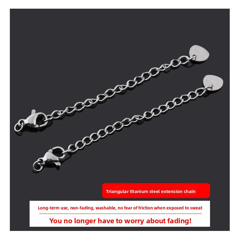 Original Design Round Extension Chain In Golden Titanium Steel With PVD Coated Finish, 1 Piece Jewelry Accessory