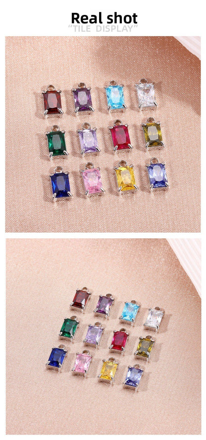 Elegant Rectangle Love Charms Jewelry Accessories In Golden 316L Stainless Steel