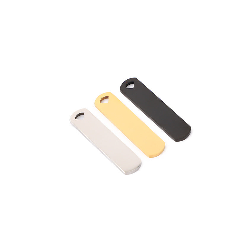 Rectangle Enamel Pendant For Love Charms In Black