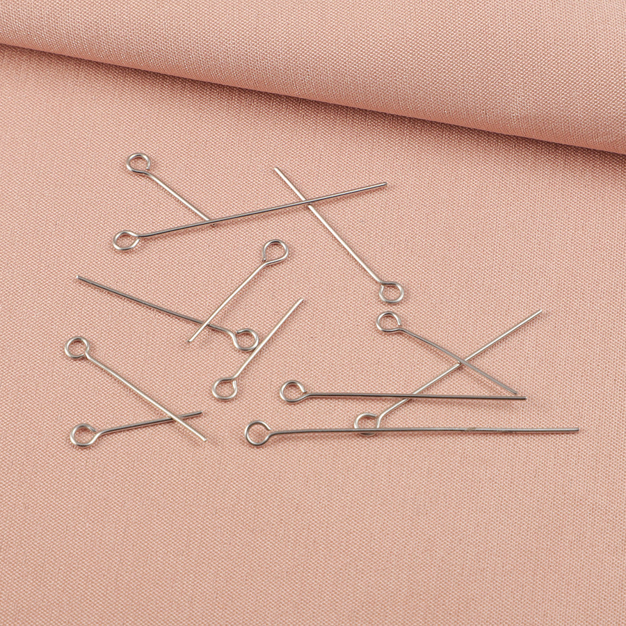 100 PCS/Package 304 Stainless Steel Bead Needle In Steel Color For Jewelry Accessories