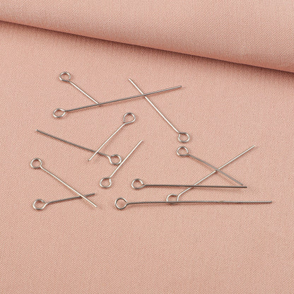 100 PCS/Package 304 Stainless Steel Bead Needle In Steel Color For Jewelry Accessories