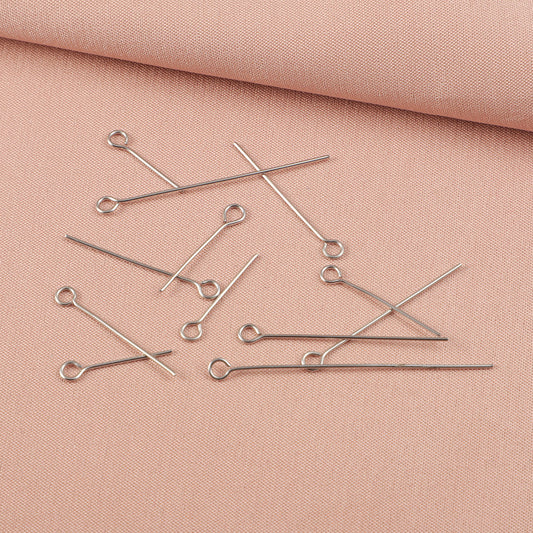 100 PCS/Package 304 Stainless Steel Bead Needle In Steel Color For Jewelry Accessories