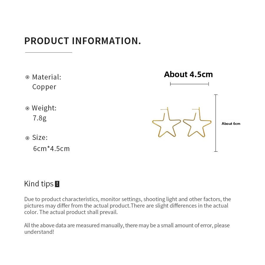 Star Earrings For Women In Golden Copper