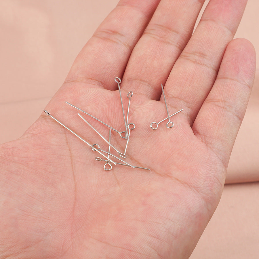 100 PCS/Package 304 Stainless Steel Bead Needle In Steel Color For Jewelry Accessories