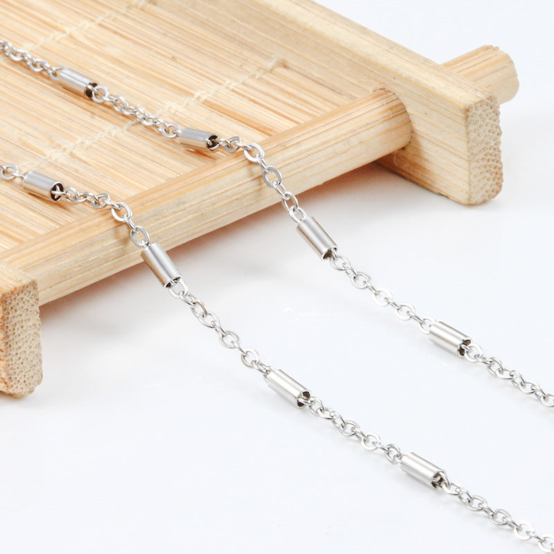 304 Stainless Steel Love Charms Chain In Steel Color, Durable And Stylish Jewelry Accessory