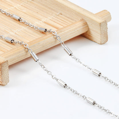 304 Stainless Steel Love Charms Chain In Steel Color, Durable And Stylish Jewelry Accessory