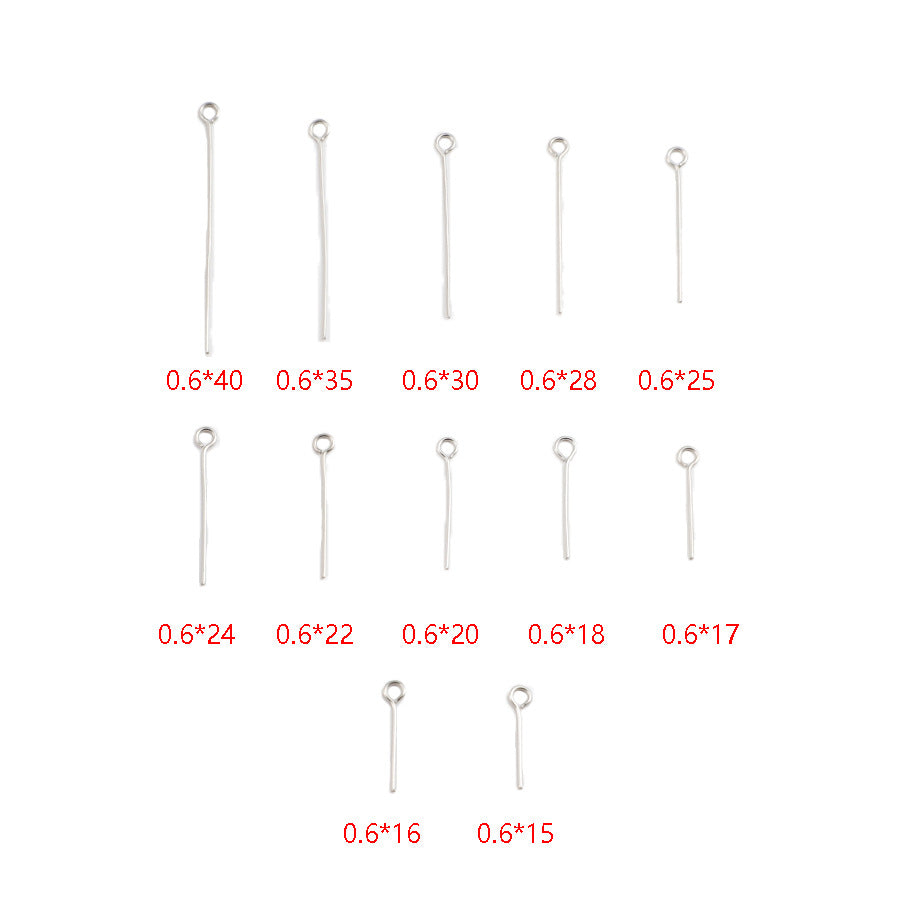 100 PCS/Package 304 Stainless Steel Bead Needle In Steel Color For Jewelry Accessories