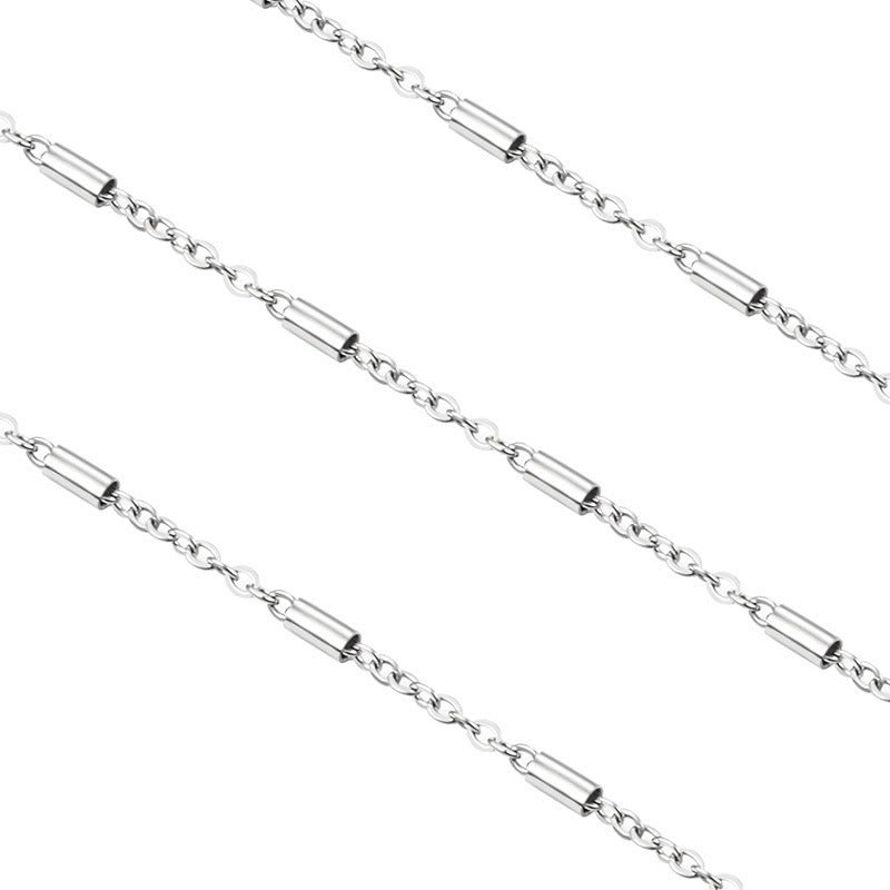 304 Stainless Steel Love Charms Chain In Steel Color, Durable And Stylish Jewelry Accessory