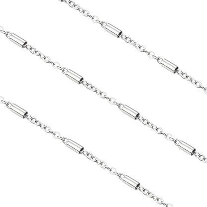 304 Stainless Steel Love Charms Chain In Steel Color, Durable And Stylish Jewelry Accessory