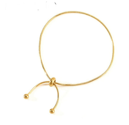 Snake Pattern Titanium Steel Bracelet For Women With Love Charms In Golden