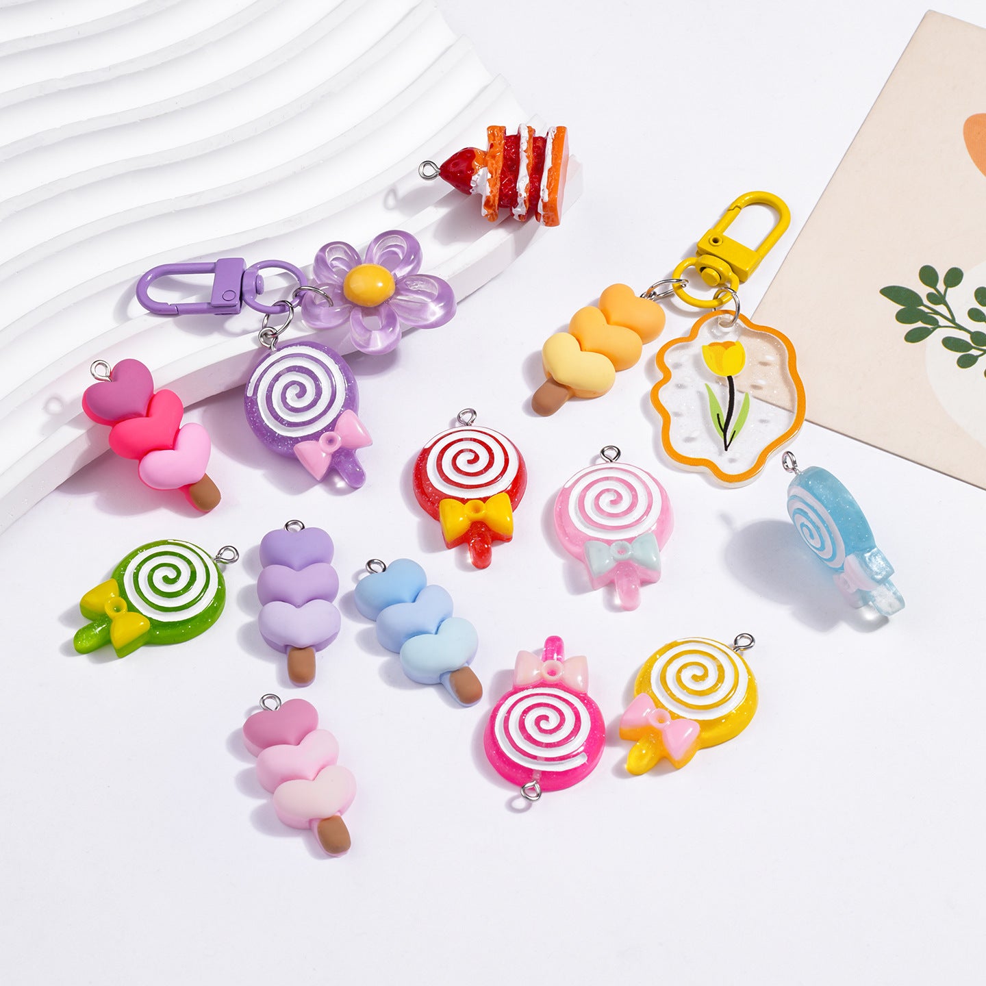 Cartoon Resin Love Charms Jewelry Accessories In Sweet Style, Available In Colour