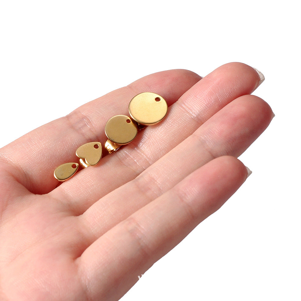 Cute Heart Shape Earring Findings In Golden Color, 10 PCS/Package With Hole Size 1~1.9mm Jewelry Accessories