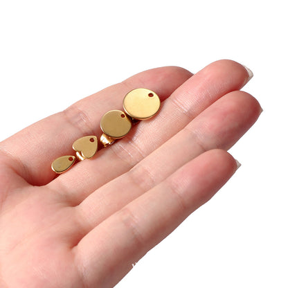 Cute Heart Shape Earring Findings In Golden Color, 10 PCS/Package With Hole Size 1~1.9mm Jewelry Accessories