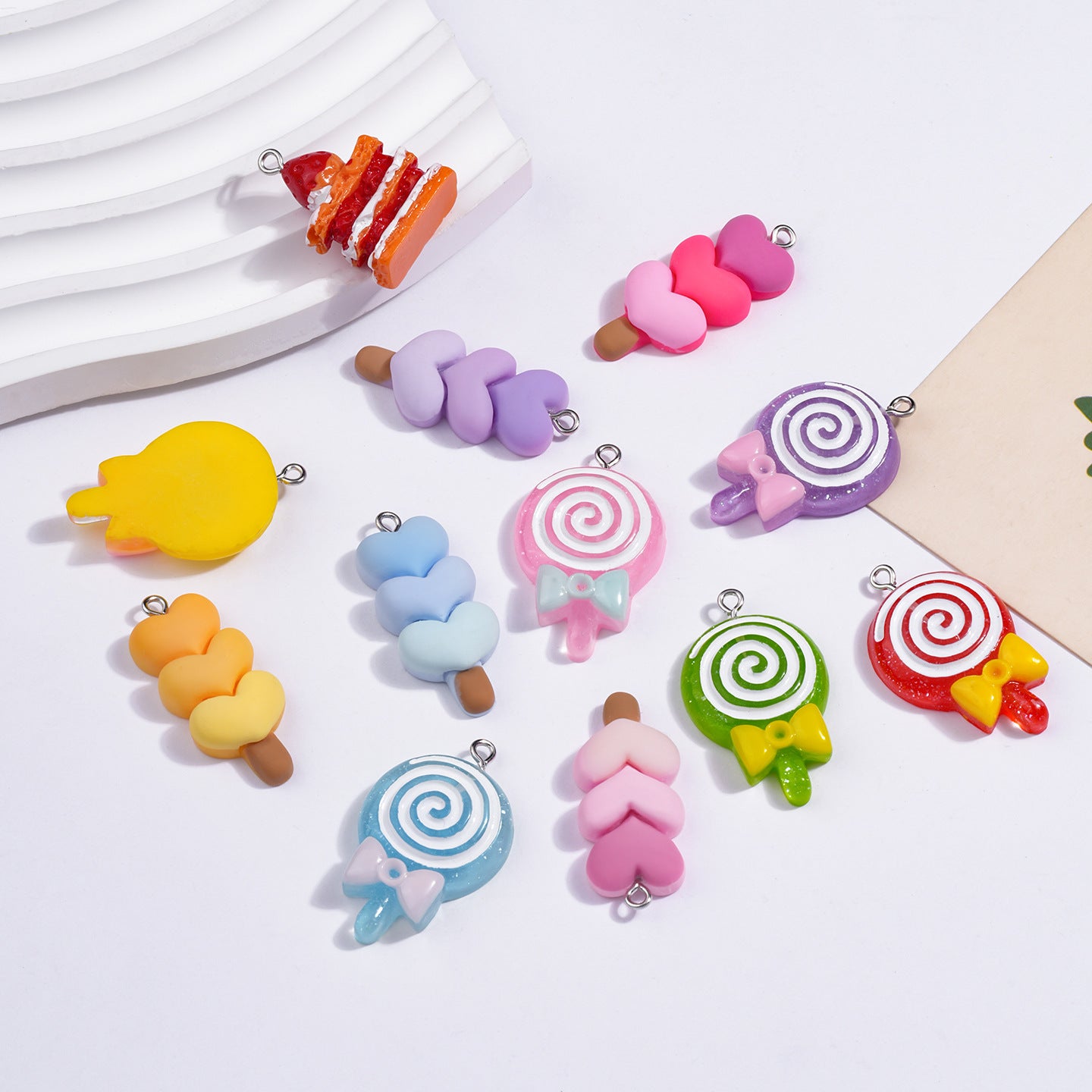 Cartoon Resin Love Charms Jewelry Accessories In Sweet Style, Available In Colour