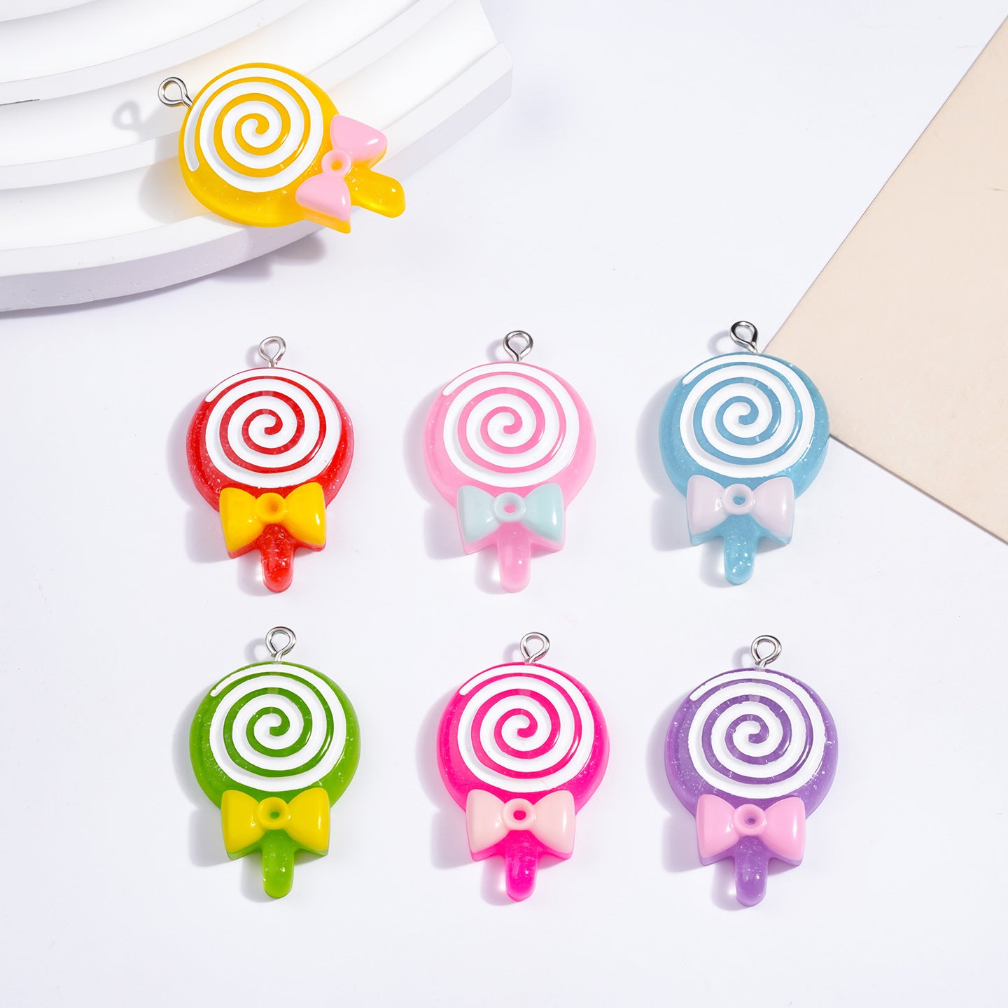 Cartoon Resin Love Charms Jewelry Accessories In Sweet Style, Available In Colour