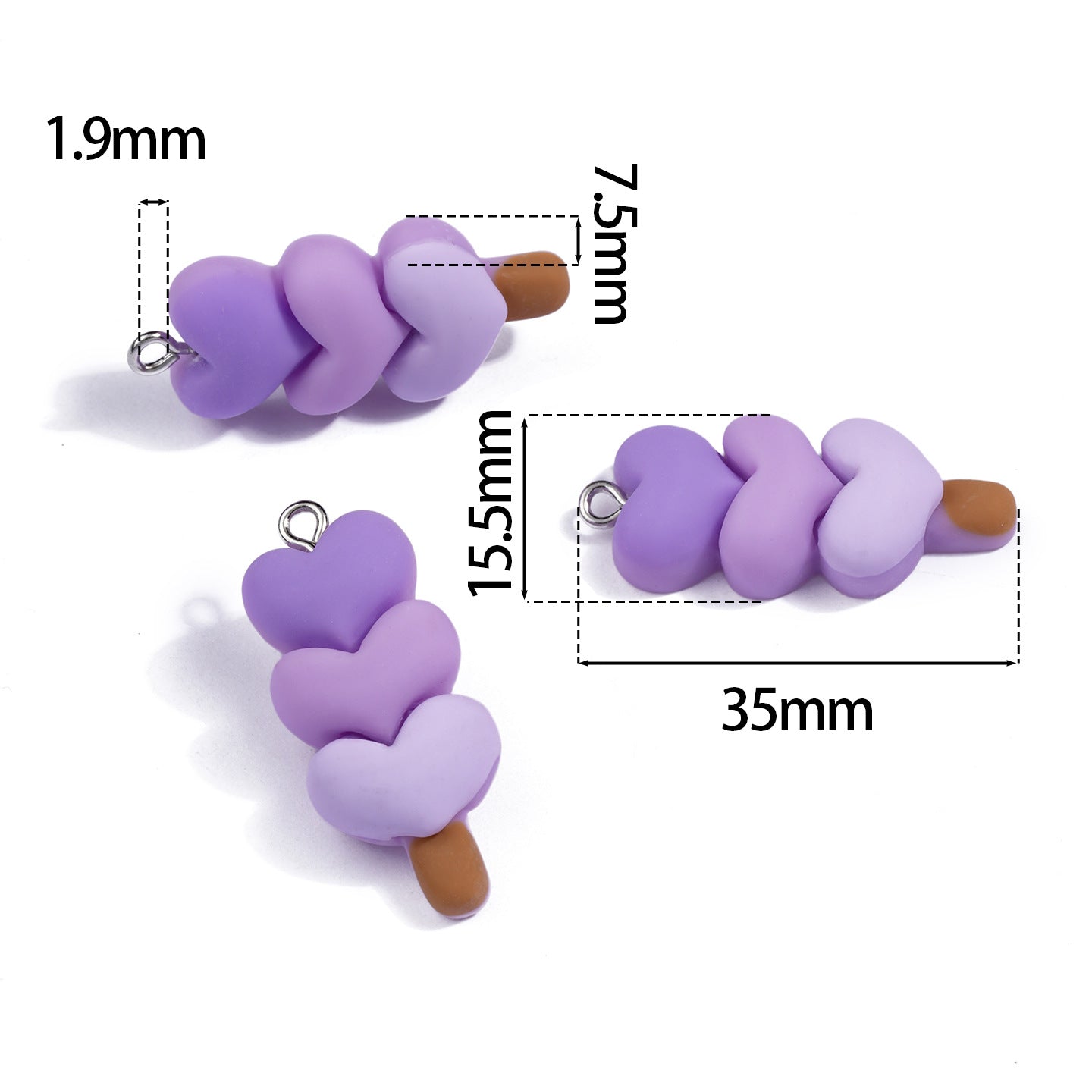 Cartoon Resin Love Charms Jewelry Accessories In Sweet Style, Available In Colour