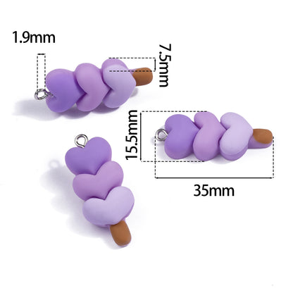 Cartoon Resin Love Charms Jewelry Accessories In Sweet Style, Available In Colour
