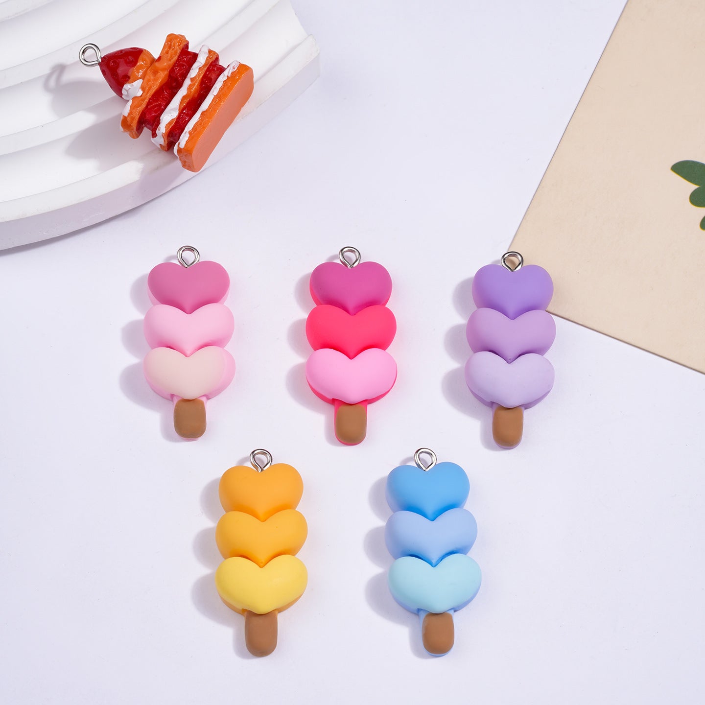 Cartoon Resin Love Charms Jewelry Accessories In Sweet Style, Available In Colour