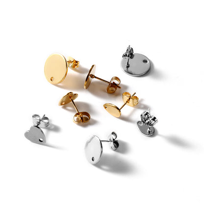 Cute Heart Shape Earring Findings In Golden Color, 10 PCS/Package With Hole Size 1~1.9mm Jewelry Accessories