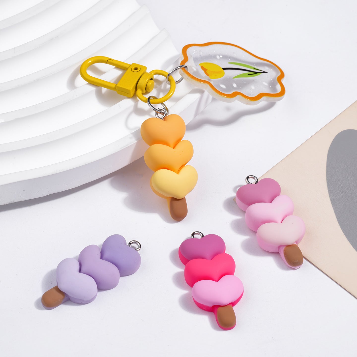 Cartoon Resin Love Charms Jewelry Accessories In Sweet Style, Available In Colour