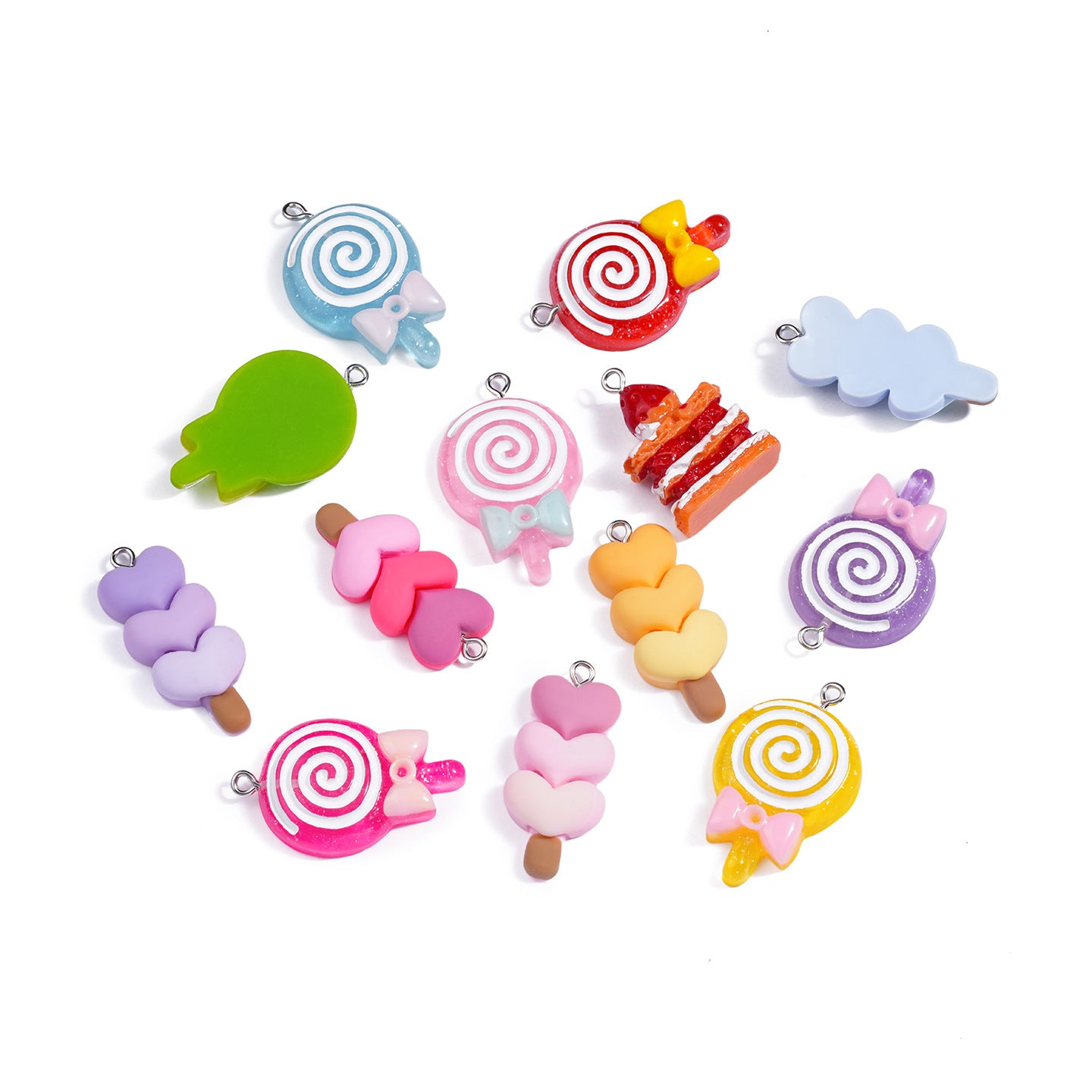 Cartoon Resin Love Charms Jewelry Accessories In Sweet Style, Available In Colour