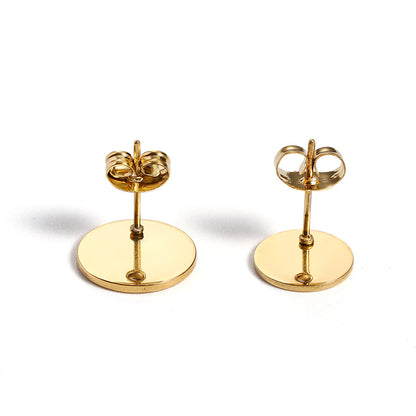 Cute Heart Shape Earring Findings In Golden Color, 10 PCS/Package With Hole Size 1~1.9mm Jewelry Accessories