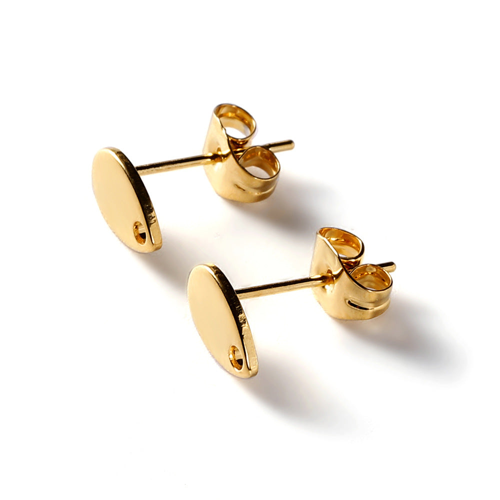 Cute Heart Shape Earring Findings In Golden Color, 10 PCS/Package With Hole Size 1~1.9mm Jewelry Accessories