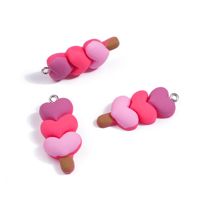 Cartoon Resin Love Charms Jewelry Accessories In Sweet Style, Available In Colour