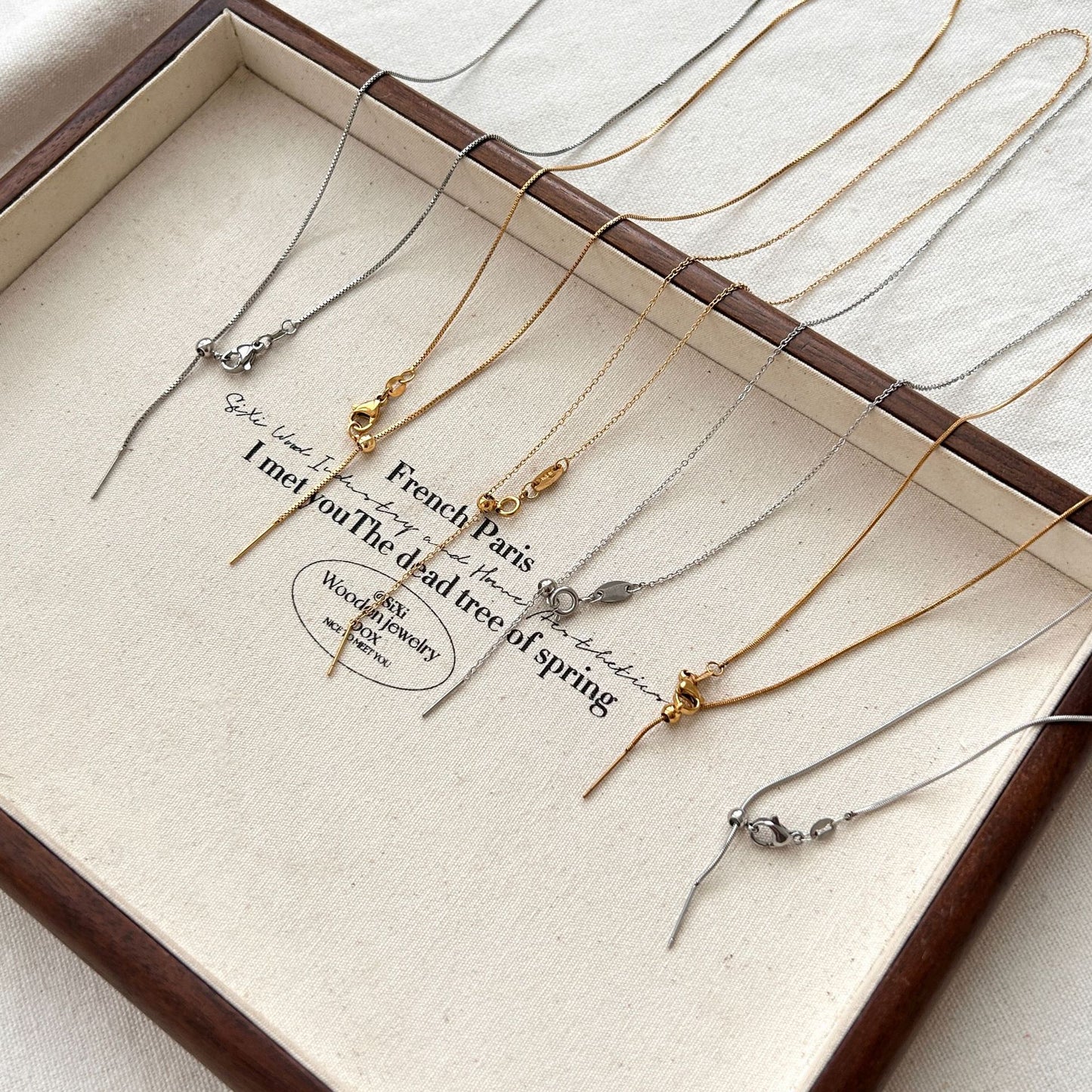 For Love Charms Necklace In Golden Titanium Steel With Durable Cable Chain