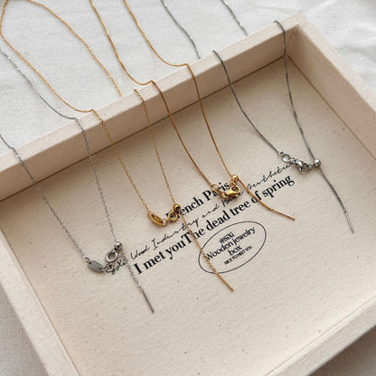 For Love Charms Necklace In Golden Titanium Steel With Durable Cable Chain