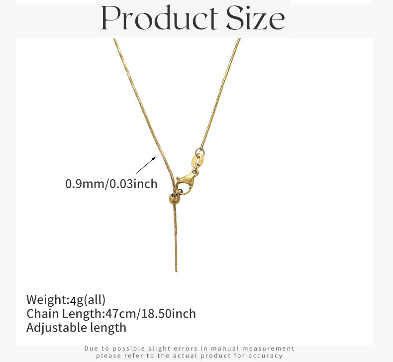 For Love Charms Necklace In Golden Titanium Steel With Durable Cable Chain