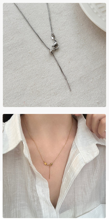 For Love Charms Necklace In Golden Titanium Steel With Durable Cable Chain