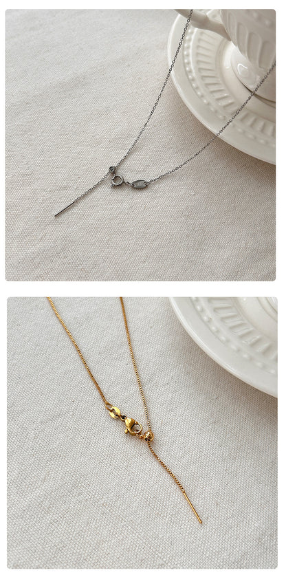 For Love Charms Necklace In Golden Titanium Steel With Durable Cable Chain