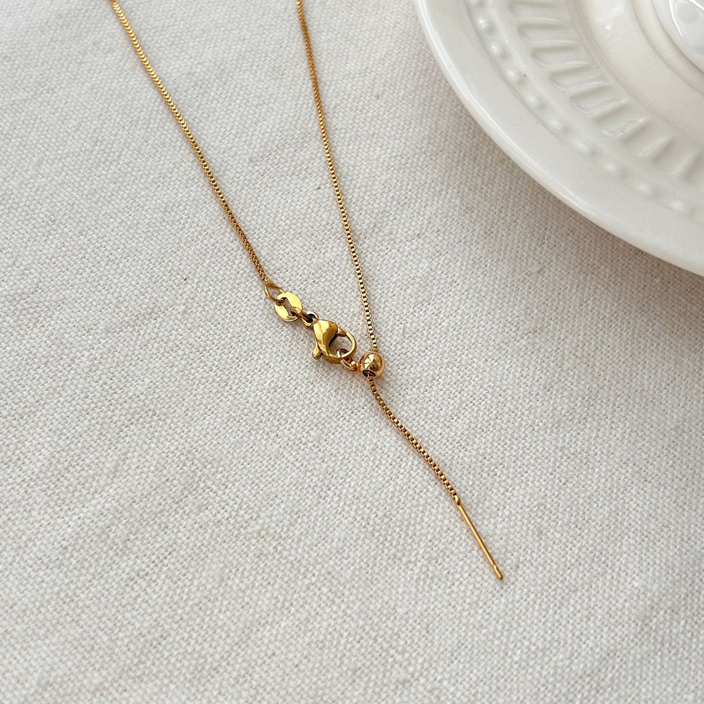 For Love Charms Necklace In Golden Titanium Steel With Durable Cable Chain