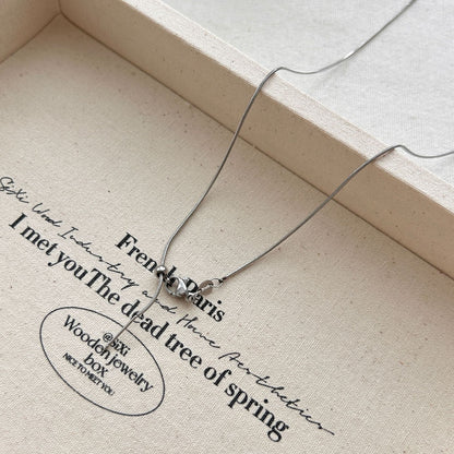 For Love Charms Necklace In Golden Titanium Steel With Durable Cable Chain