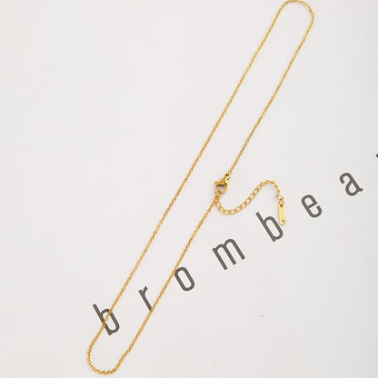For Love Charms Necklace In Golden Titanium Steel With Durable Cable Chain