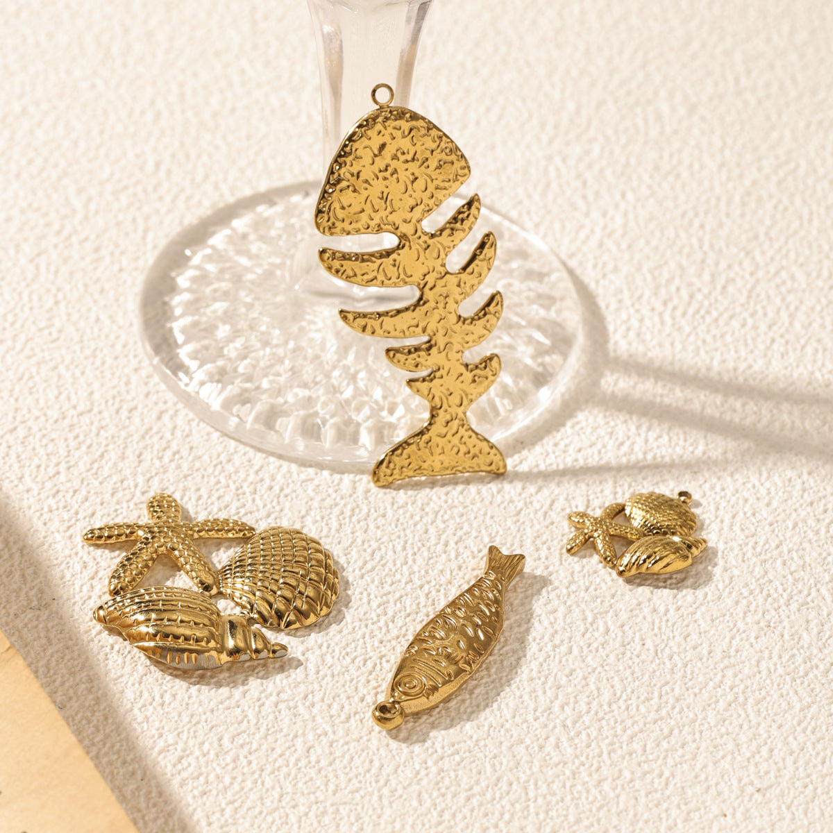 Ocean Pattern Jewelry Accessory In 304 Stainless Steel With Electroplated Finish