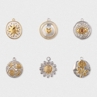 Titanium Steel Love Charms Jewelry Accessories In White