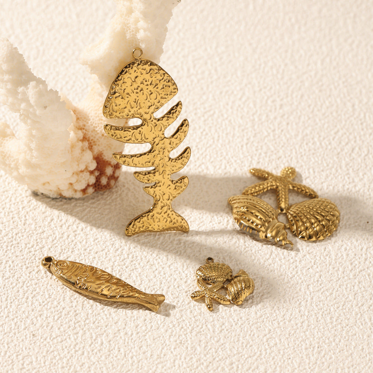 Ocean Pattern Jewelry Accessory In 304 Stainless Steel With Electroplated Finish