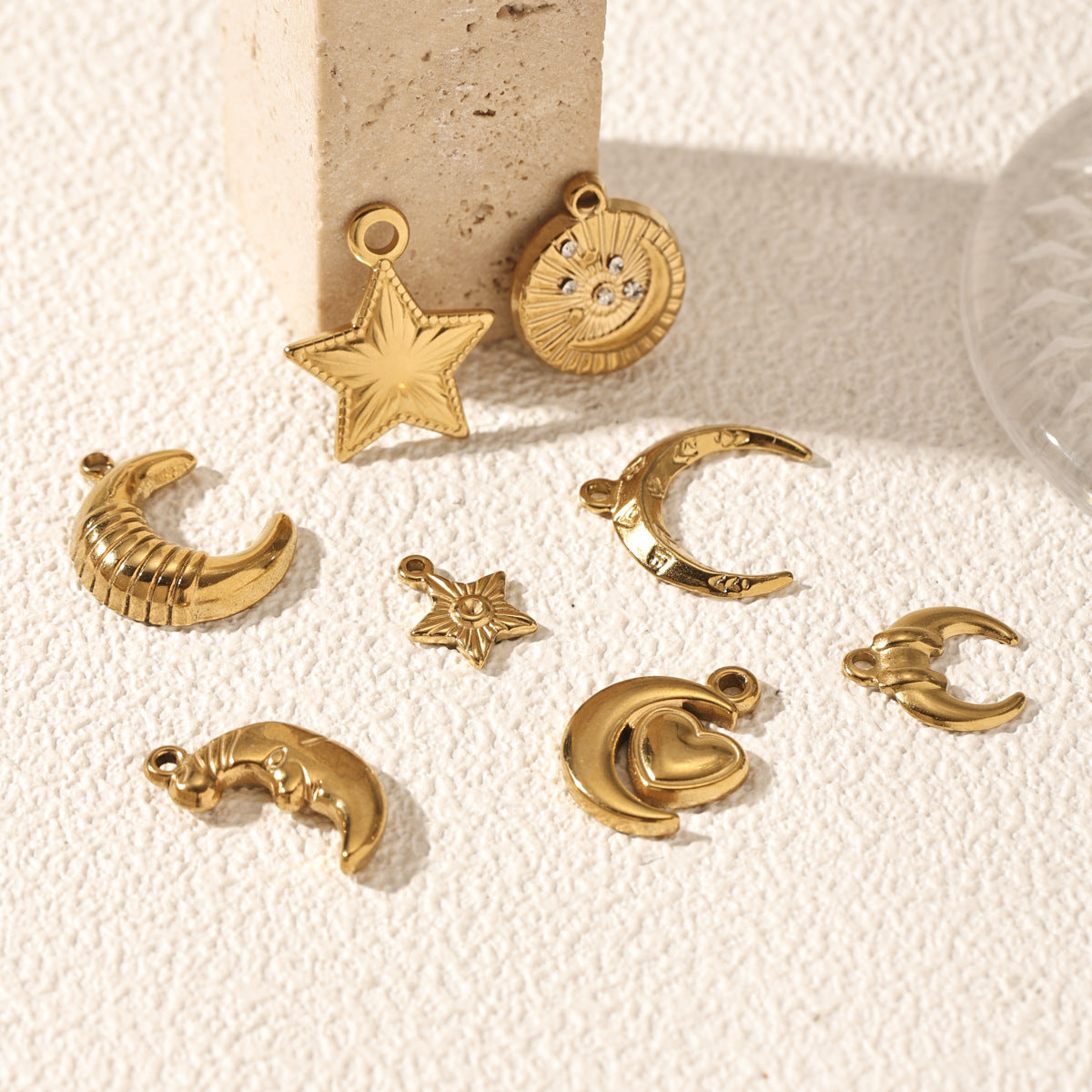 Moon Pattern Jewelry Accessory Made Of Durable Titanium Steel, Stylish And Elegant Design